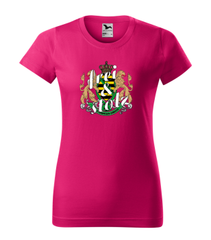 Damen T-Hemd "frei & stolz", lieferbar in S-3XL und 7 Farben